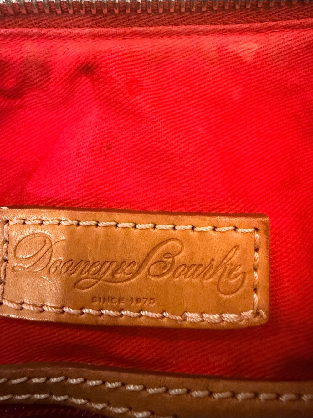 Dooney & Bourke Black Leather Shoulder Bag with Tan Trim - Picture 10 of 10